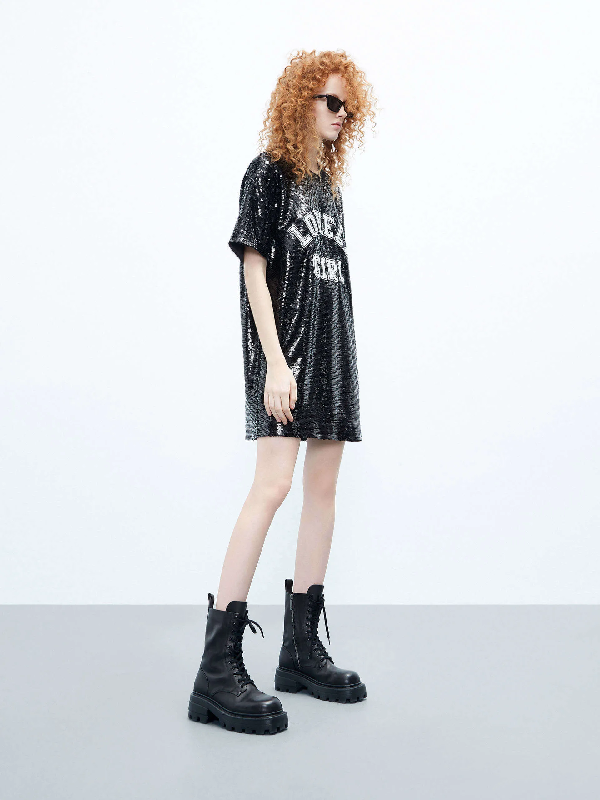 Sequin T-shirt Dress