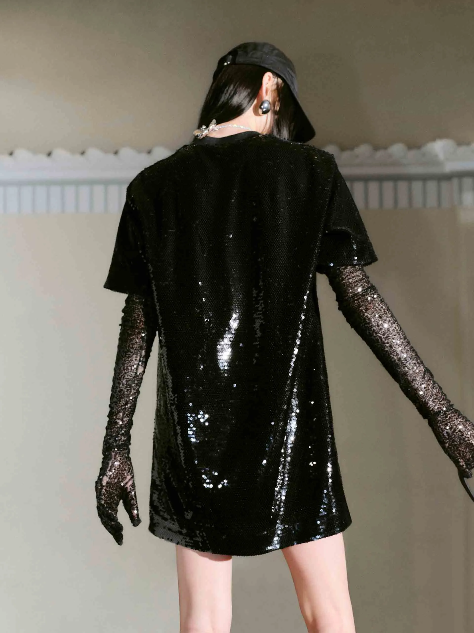 Sequin T-shirt Dress