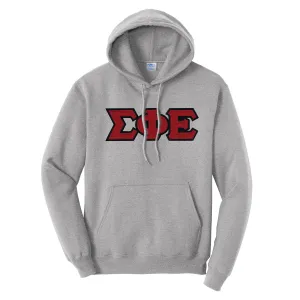 SigEp Heather Gray Hoodie With Sewn On Letters