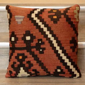 Small Handmade Turkish kilim cushion - 309674-M