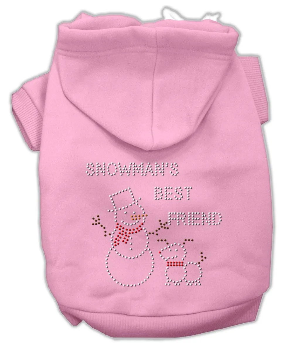 Snowman's Best Friend Rhinestone Hoodie Pink Xs (8)