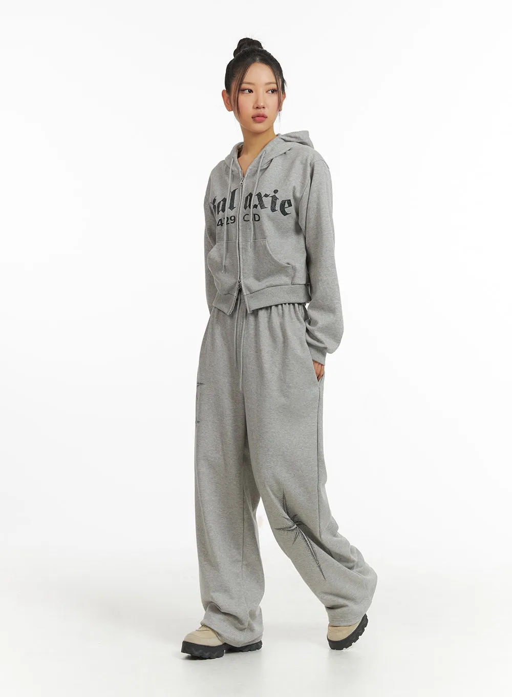 Star Print Straight Leg Sweatpants CJ429