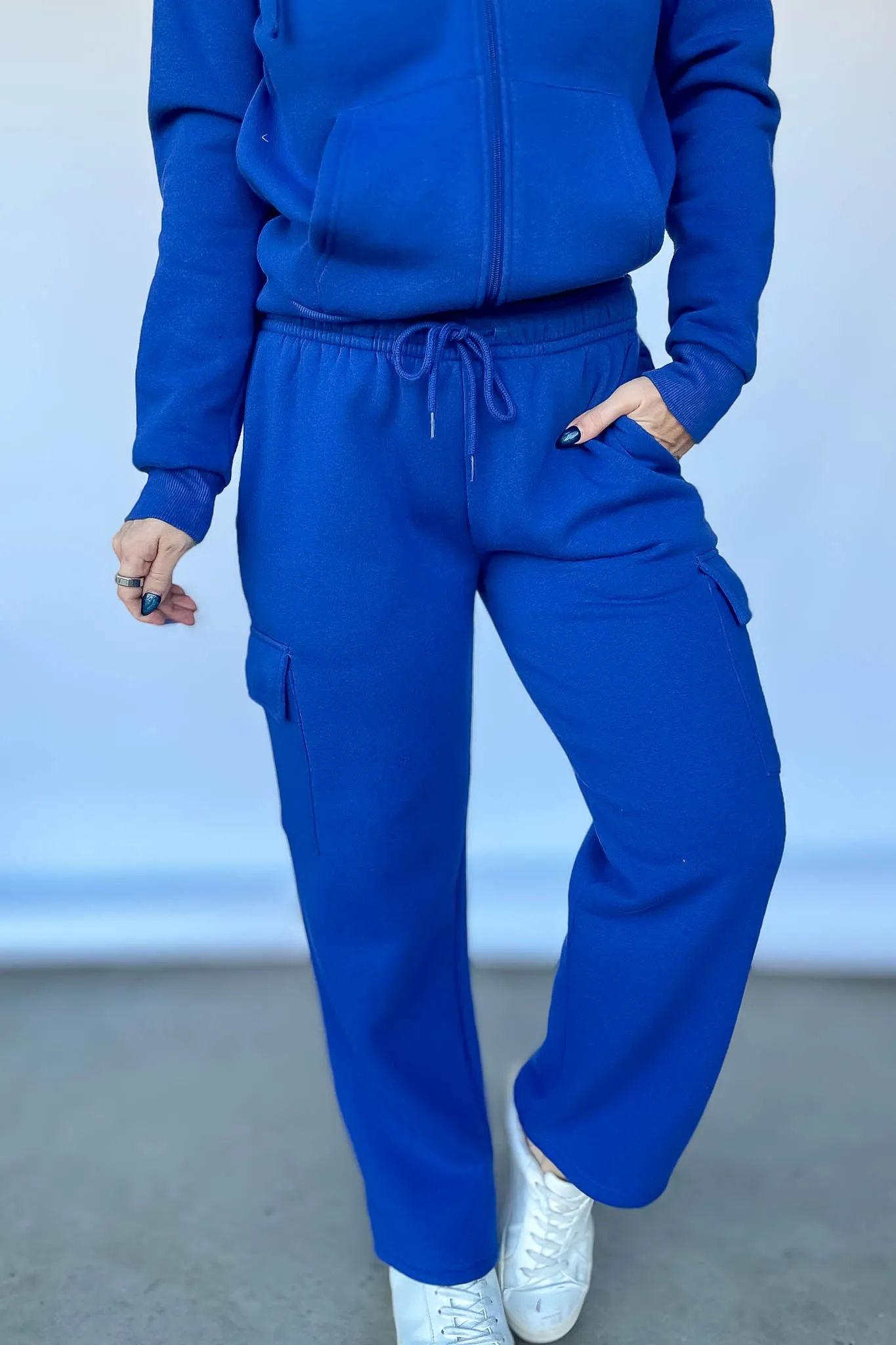 Straight Leg Royal Fleece Cargo Sweatpants