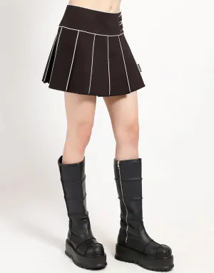 Tripp NYC Band Pleated Skirt B&W