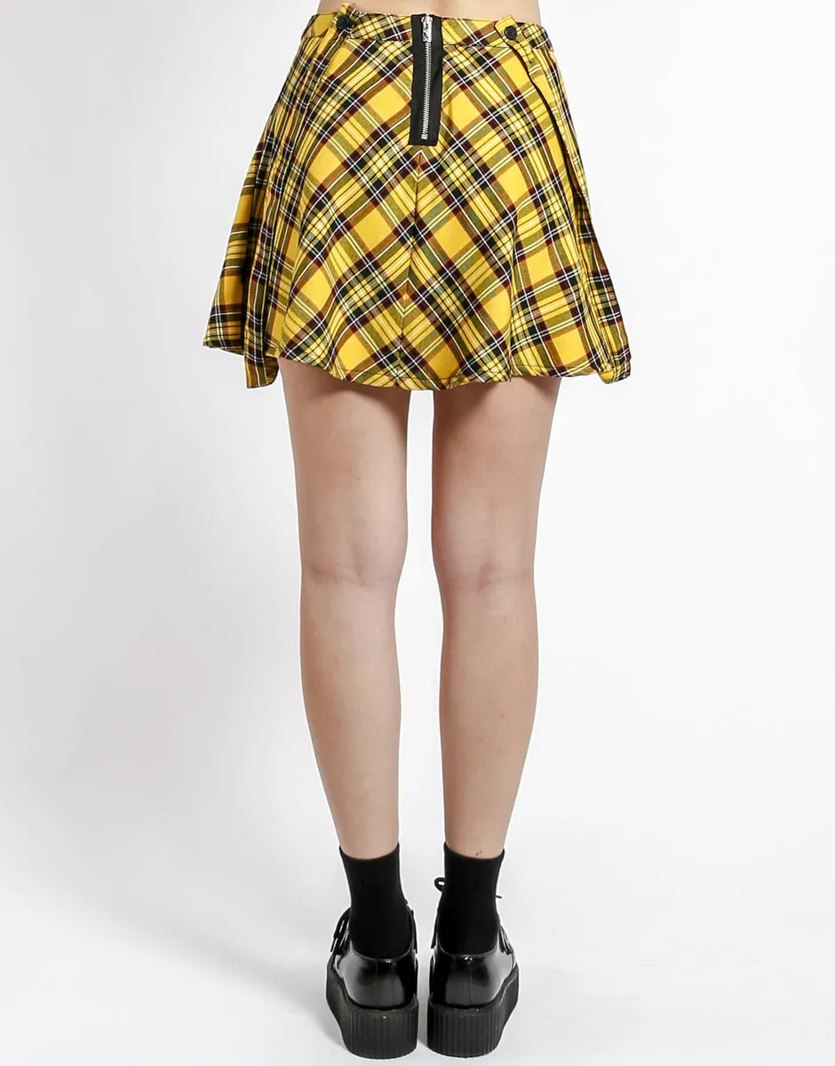 Tripp NYC Suspender Skirt Yellow Plaid