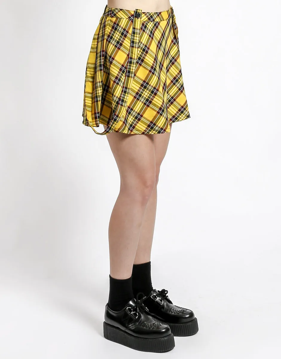 Tripp NYC Suspender Skirt Yellow Plaid