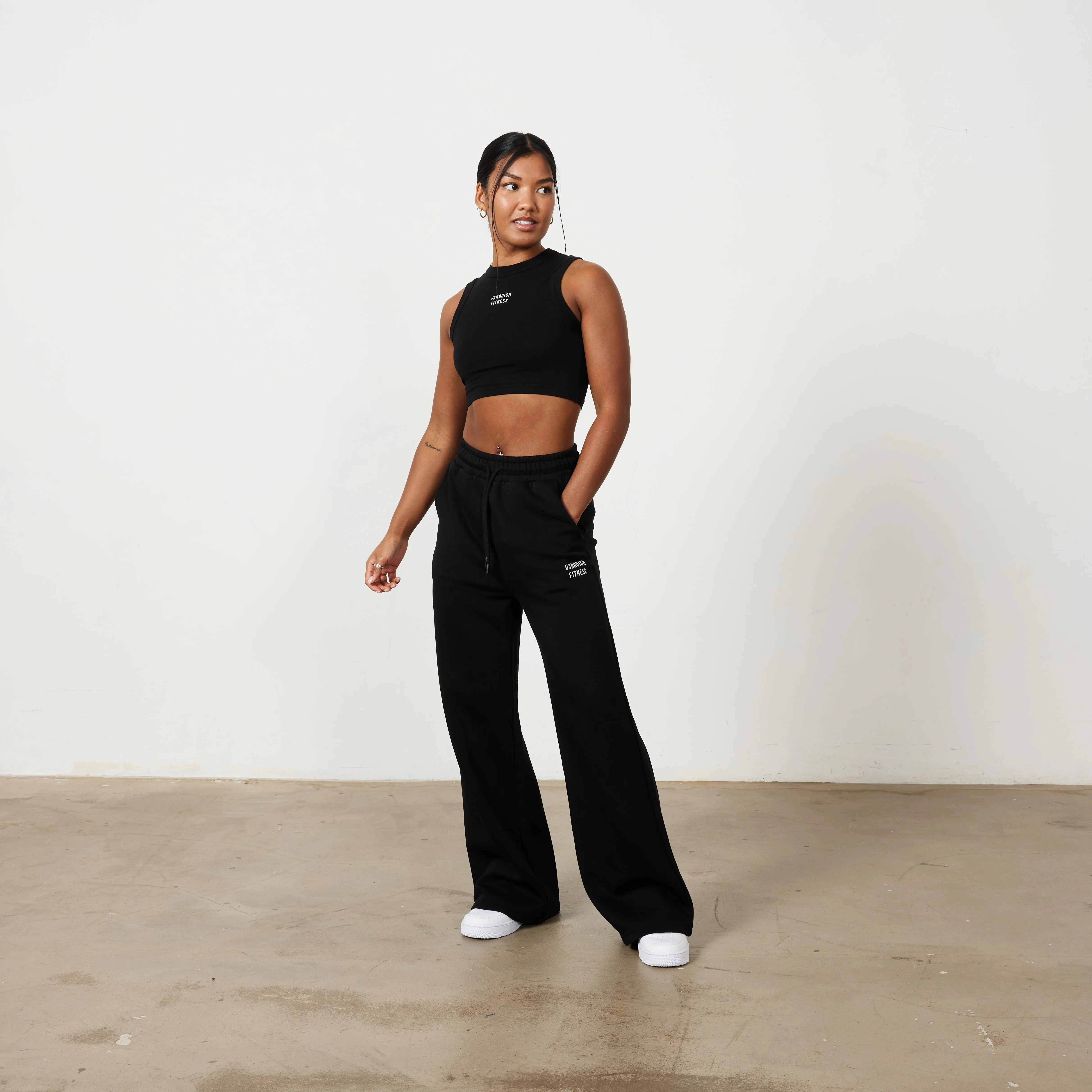 Vanquish Jet Black Rejuvenate Wide Leg Oversized Sweatpants