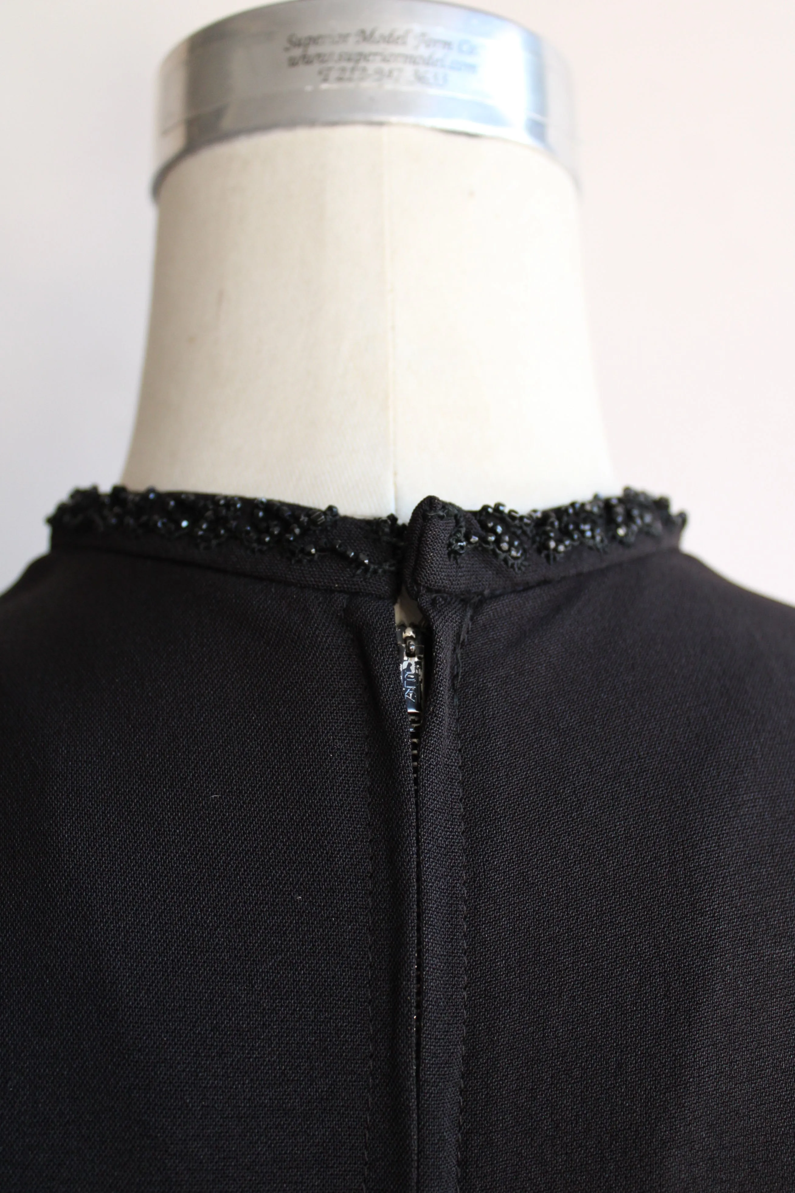 Vintage 1940s Black Dress With Illusion Lace Keyhole Neckline