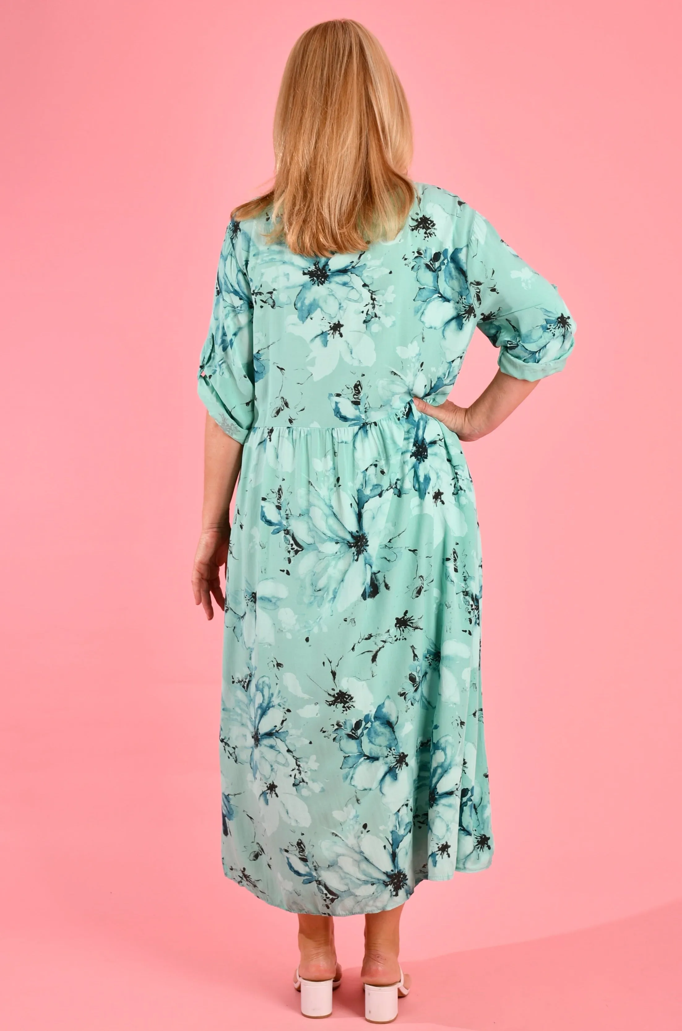 VLSD045 (2286) - BELLO MAXI DRESS - FLORAL SEQUIN SEA