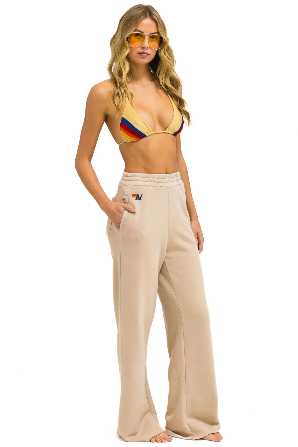 WIDE LEG POCKET SWEATPANTS - SAND