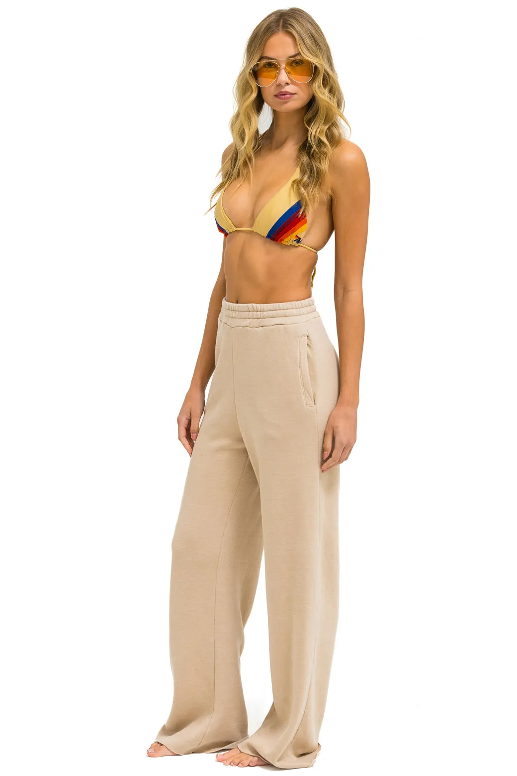 WIDE LEG POCKET SWEATPANTS - SAND